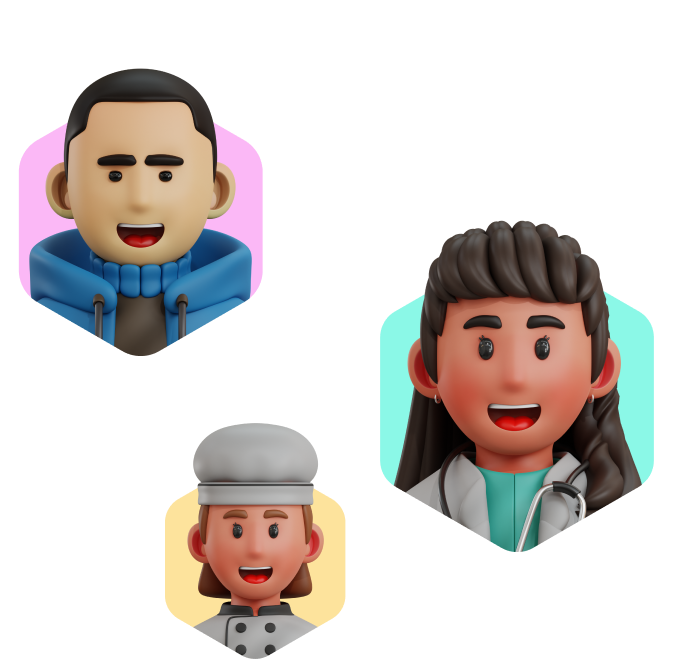 avatars de gens souriants